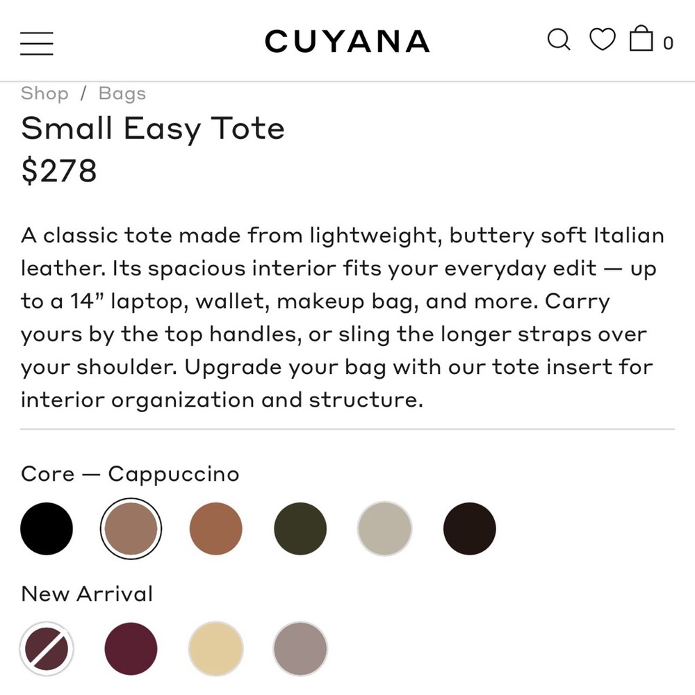 Cuyana Small Easy Tote in Cappuccino - Picture 7 of 8